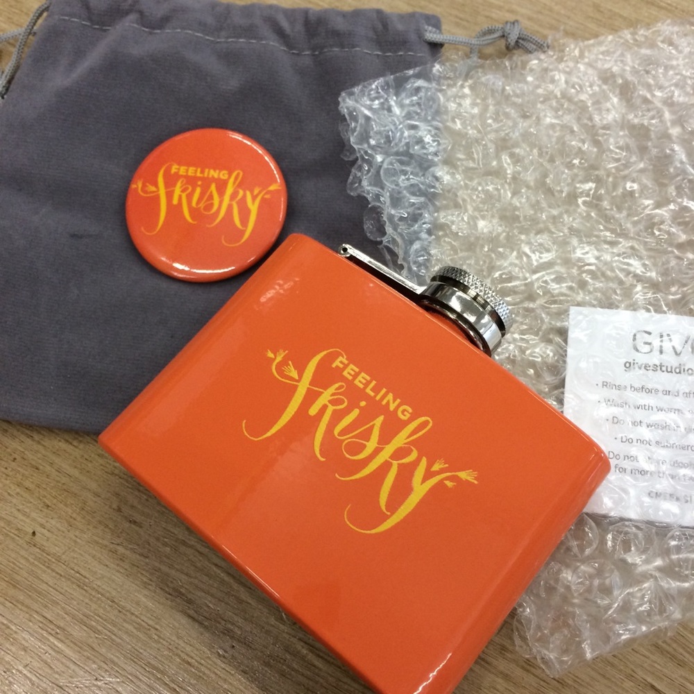Give Studio Feeling Frisky Orange Hip Flask